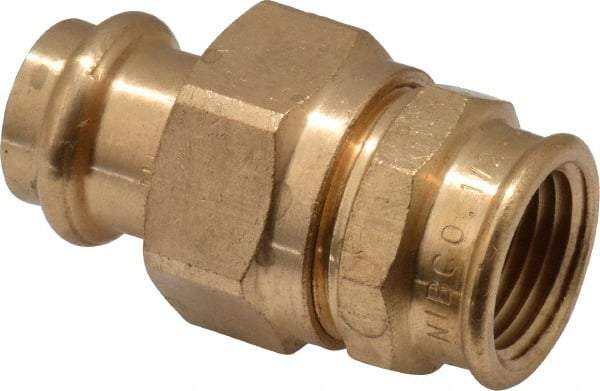 NIBCO - 1/2" Wrot Copper Pipe Union - P x F, Press Fitting - USA Tool & Supply