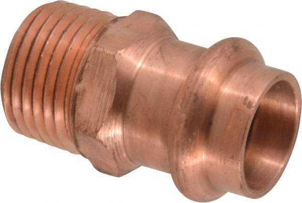 NIBCO - 1/2" Wrot Copper Pipe Adapter - P x M, Press Fitting - USA Tool & Supply