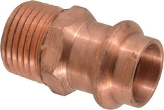 NIBCO - 1/2" Wrot Copper Pipe Adapter - P x M, Press Fitting - USA Tool & Supply