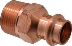 NIBCO - 1/2 x 3/4" Wrot Copper Pipe Adapter - P x M, Press Fitting - USA Tool & Supply