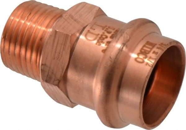 NIBCO - 3/4 x 1/2" Wrot Copper Pipe Adapter - P x M, Press Fitting - USA Tool & Supply
