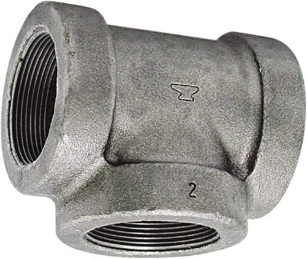 Made in USA - Size 3", Class 125, Cast Iron Black Pipe Tee - 175 psi, FPT End Connection - USA Tool & Supply