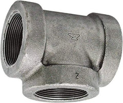Made in USA - Size 3", Class 125, Cast Iron Black Pipe Tee - 175 psi, FPT End Connection - USA Tool & Supply