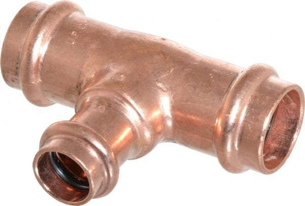 NIBCO - 3/4 x 3/4 x 1/2" Wrot Copper Pipe Tee - P, Press Fitting - USA Tool & Supply