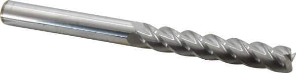 Accupro - 1/2", 4 Flute, Single End, Solid Carbide, 0.03" Corner Radius End Mill - 6" OAL, 40° Helix, Right Hand Flute, 3" LOC, Right Hand Cut - USA Tool & Supply