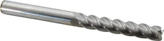 Accupro - 1/2", 4 Flute, Single End, Solid Carbide, 0.03" Corner Radius End Mill - 6" OAL, 40° Helix, Right Hand Flute, 3" LOC, Right Hand Cut - USA Tool & Supply