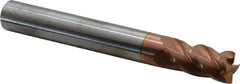 Accupro - 1/2", 4 Flute, Single End, Solid Carbide, 0.015" Corner Radius End Mill - 4" OAL, 40° Helix, Right Hand Flute, 1" LOC, Right Hand Cut - USA Tool & Supply