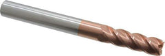Accupro - 5/8", 4 Flute, Single End, Solid Carbide, 0.015" Corner Radius End Mill - 6" OAL, 40° Helix, Right Hand Flute, 2" LOC, Right Hand Cut - USA Tool & Supply