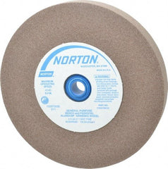 Norton - 100 Grit Aluminum Oxide Bench & Pedestal Grinding Wheel - 6" Diam x 1" Hole x 3/4" Thick, 4140 Max RPM, Fine Grade - USA Tool & Supply