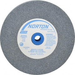 Norton - 60 Grit Aluminum Oxide Bench & Pedestal Grinding Wheel - 6" Diam x 1" Hole x 1" Thick, 4140 Max RPM, Medium Grade - USA Tool & Supply