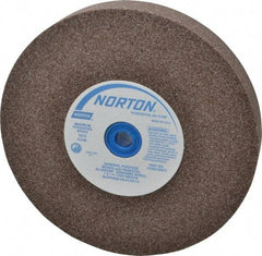 Norton - 60/80 Grit Aluminum Oxide Bench & Pedestal Grinding Wheel - 7" Diam x 1" Hole x 1" Thick, 3600 Max RPM, Medium Grade - USA Tool & Supply