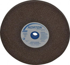 Norton - 60/80 Grit Aluminum Oxide Bench & Pedestal Grinding Wheel - 8" Diam x 1" Hole x 3/4" Thick, 3600 Max RPM, Medium Grade - USA Tool & Supply