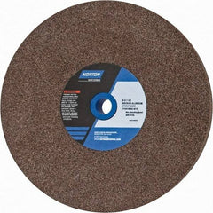 Norton - 60/80 Grit Aluminum Oxide Bench & Pedestal Grinding Wheel - 8" Diam x 1" Hole x 1" Thick, 3600 Max RPM, Medium Grade - USA Tool & Supply