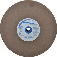 Norton - 100 Grit Aluminum Oxide Bench & Pedestal Grinding Wheel - 8" Diam x 1" Hole x 1" Thick, 3600 Max RPM, Fine Grade - USA Tool & Supply