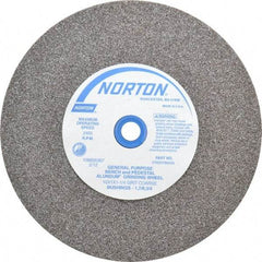 Norton - 36 Grit Aluminum Oxide Bench & Pedestal Grinding Wheel - 10" Diam x 1-1/4" Hole x 1" Thick, 2485 Max RPM, Very Coarse/Coarse Grade - USA Tool & Supply
