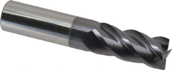ProMax - 3/4", 1-5/8" LOC, 3/4" Shank Diam, 4" OAL, 4 Flute, Solid Carbide Square End Mill - Single End, AlTiN Finish, Spiral Flute, 40° Helix, Centercutting, Right Hand Cut, Right Hand Flute, Series 111 - USA Tool & Supply