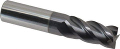 ProMax - 3/4", 1-5/8" LOC, 3/4" Shank Diam, 4" OAL, 4 Flute, Solid Carbide Square End Mill - Single End, AlTiN Finish, Spiral Flute, 40° Helix, Centercutting, Right Hand Cut, Right Hand Flute, Series 111 - USA Tool & Supply