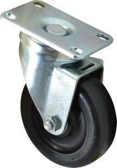 Albion - 4" Diam x 1-1/4" Wide x 5-1/8" OAH Top Plate Mount Swivel Caster - Polyolefin, 300 Lb Capacity, Delrin Bearing, 2-1/2 x 3-5/8" Plate - USA Tool & Supply