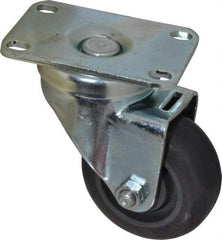 Albion - 3" Diam x 1-1/4" Wide x 4-1/4" OAH Top Plate Mount Swivel Caster - Polyurethane, 300 Lb Capacity, Ball Bearing, 2-1/2 x 3-5/8" Plate - USA Tool & Supply