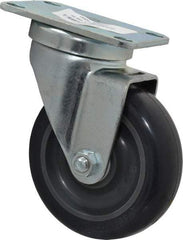 Albion - 4" Diam x 1-1/4" Wide x 5-1/8" OAH Top Plate Mount Swivel Caster - Polyurethane, 350 Lb Capacity, Delrin Bearing, 2-1/2 x 3-5/8" Plate - USA Tool & Supply