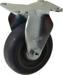 Albion - 3-1/2" Diam x 1-1/4" Wide x 4-11/16" OAH Top Plate Mount Rigid Caster - Polyurethane, 350 Lb Capacity, Delrin Bearing, 2-1/2 x 3-5/8" Plate - USA Tool & Supply