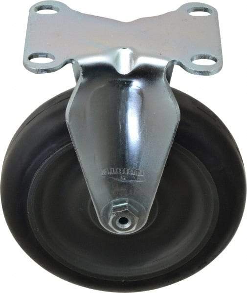 Albion - 5" Diam x 1-1/4" Wide x 6-3/16" OAH Top Plate Mount Rigid Caster - Polyurethane, 350 Lb Capacity, Delrin Bearing, 2-1/2 x 3-5/8" Plate - USA Tool & Supply