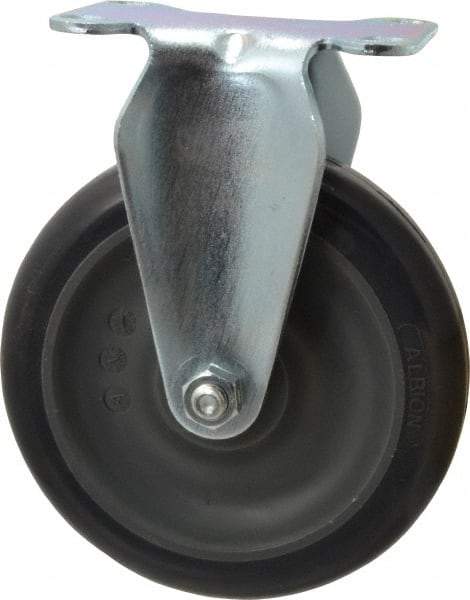 Albion - 5" Diam x 1-1/4" Wide x 6-3/16" OAH Top Plate Mount Rigid Caster - Polyurethane, 350 Lb Capacity, Ball Bearing, 2-1/2 x 3-5/8" Plate - USA Tool & Supply