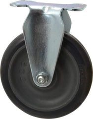 Albion - 5" Diam x 1-1/4" Wide x 6-3/16" OAH Top Plate Mount Rigid Caster - Polyurethane, 350 Lb Capacity, Ball Bearing, 2-1/2 x 3-5/8" Plate - USA Tool & Supply