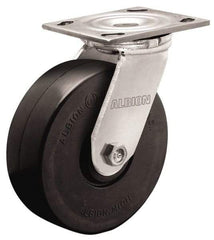 Albion - 6" Diam x 2" Wide x 7-1/4" OAH Top Plate Mount Swivel Caster - Polypropylene, 650 Lb Capacity, Roller Bearing, 4 x 4-1/2" Plate - USA Tool & Supply