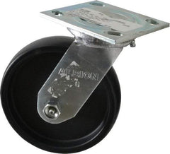 Albion - 6" Diam x 1-1/2" Wide x 7-1/4" OAH Top Plate Mount Swivel Caster - Polypropylene, 550 Lb Capacity, Roller Bearing, 4 x 4-1/2" Plate - USA Tool & Supply