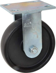 Albion - 6" Diam x 1-1/2" Wide x 7-1/4" OAH Top Plate Mount Rigid Caster - Polypropylene, 550 Lb Capacity, Roller Bearing, 4 x 4-1/2" Plate - USA Tool & Supply