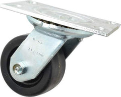 Albion - 4" Diam x 2" Wide x 5-5/8" OAH Top Plate Mount Swivel Caster - Phenolic, 800 Lb Capacity, Roller Bearing, 4-1/2 x 6-1/4" Plate - USA Tool & Supply