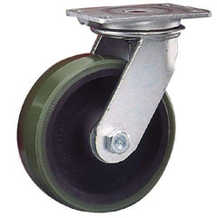 Albion - 12" Diam x 3" Wide x 13-1/2" OAH Top Plate Mount Rigid Caster - Phenolic, 2,000 Lb Capacity, Roller Bearing, 5 x 6-1/4" Plate - USA Tool & Supply