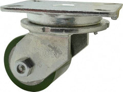 Albion - 4" Diam x 3-1/4" Wide x 6" OAH Top Plate Mount Swivel Caster - Polyurethane, 1,200 Lb Capacity, Roller Bearing, 5-1/4 x 7-1/4" Plate - USA Tool & Supply