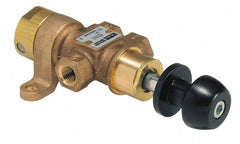 Parker - 1/2" NPT HD Manual Spool Valve - 3-Way, 2-Position Detent, Knob Type, Ball Detent & Panel Mounting - USA Tool & Supply