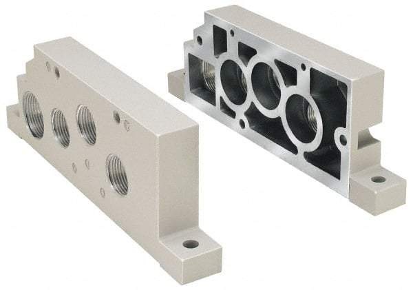 Parker - 1" Solenoid Valve Subbase 5599-1 - Use with H3 Series Solenoid Valves - USA Tool & Supply