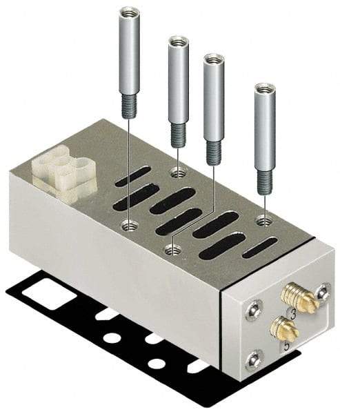 Parker - ISO 1 Sandwich Flow Control Valve - ISO 5599-2 Plug-In, 0 to 145 PSI & Zinc Material - USA Tool & Supply