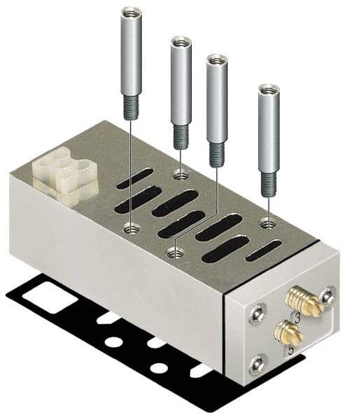 Parker - ISO 2 Sandwich Flow Control Valve - ISO 5599-2 Plug-In, 0 to 145 PSI & Zinc Material - USA Tool & Supply