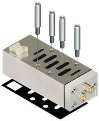 Parker - ISO 2 Sandwich Flow Control Valve - ISO 5599-2 Plug-In, 0 to 145 PSI & Zinc Material - USA Tool & Supply