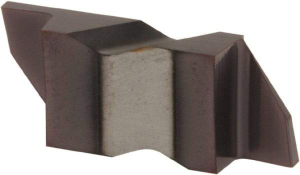 Tool-Flo - 3062FLG Grade AC3, 1/16" Cutting Width Carbide Grooving Insert - 0.12" Max Depth of Cut, Left Hand, 0.005 to 0.01" Corner Radius, AlTiN Finish - USA Tool & Supply