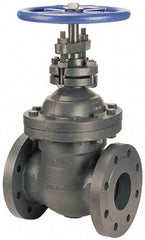 NIBCO - 4" Pipe, Class 250, Flanged Iron Solid Wedge Stem Gate Valve - 500 WOG, 250 WSP, Bolted Bonnet - USA Tool & Supply