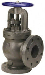 NIBCO - 2-1/2" Pipe, Flanged Ends, Iron Renewable Globe Valve - PTFE Disc, Bolted Bonnet, 500 psi WOG, 250 psi WSP, Class 250 - USA Tool & Supply