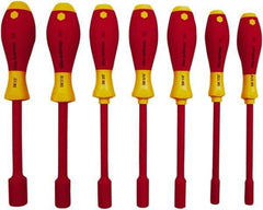 Wiha - 7 Piece 5 to 13mm Insulated Nutdriver Set - Cushion Grip Handle - USA Tool & Supply