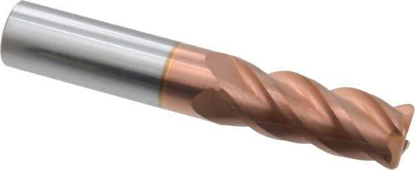 ProMax - 1/2", 4 Flute, Single End, Solid Carbide, 0.06" Corner Radius End Mill - 3" OAL, 40° Helix, Right Hand Flute, 1" LOC, Right Hand Cut - USA Tool & Supply