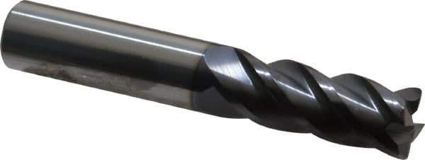ProMax - 1/2", 4 Flute, Single End, Solid Carbide, 0.03" Corner Radius End Mill - 3" OAL, 40° Helix, Right Hand Flute, 1" LOC, Right Hand Cut - USA Tool & Supply