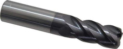 ProMax - 3/4", 4 Flute, Single End, Solid Carbide, 1/8" Corner Radius End Mill - 4" OAL, 40° Helix, Right Hand Flute, 1-1/2" LOC, Right Hand Cut - USA Tool & Supply
