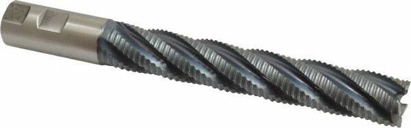 Hertel - 1" Diam, Coarse Pitch, 6" LOC, 5 Flute Cobalt Roughing Square End Mill - TiCN Finish, 8-1/2" OAL, 1" Shank Diam, Single End, 30° Helix - USA Tool & Supply