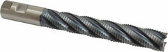 Hertel - 1" Diam, Coarse Pitch, 6" LOC, 5 Flute Cobalt Roughing Square End Mill - TiCN Finish, 8-1/2" OAL, 1" Shank Diam, Single End, 30° Helix - USA Tool & Supply