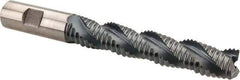 Hertel - 3/4" Diam, Coarse Pitch, 4" LOC, 3 Flute Cobalt Roughing Square End Mill - TiCN Finish, 6-1/4" OAL, 3/4" Shank Diam, Single End, Centercutting, 37° Helix - USA Tool & Supply