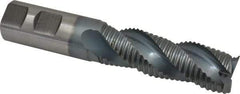 Hertel - 1" Diam, Coarse Pitch, 3" LOC, 3 Flute Cobalt Roughing Square End Mill - TiCN Finish, 5-1/2" OAL, 1" Shank Diam, Single End, Centercutting, 37° Helix - USA Tool & Supply